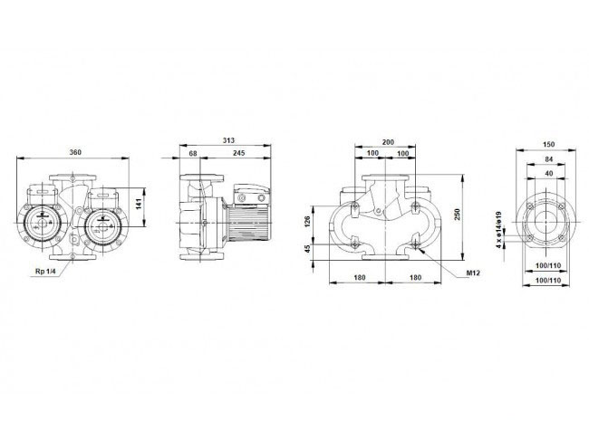 Насос циркуляционный Grundfos UPSD 40-120 F 96401946, 250, сдвоенный купить в интернет-магазине