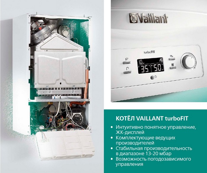 Газовый настенный котел Vaillant turboFIT VUW 242/5-2, 24 кВт купить в интернет-магазине